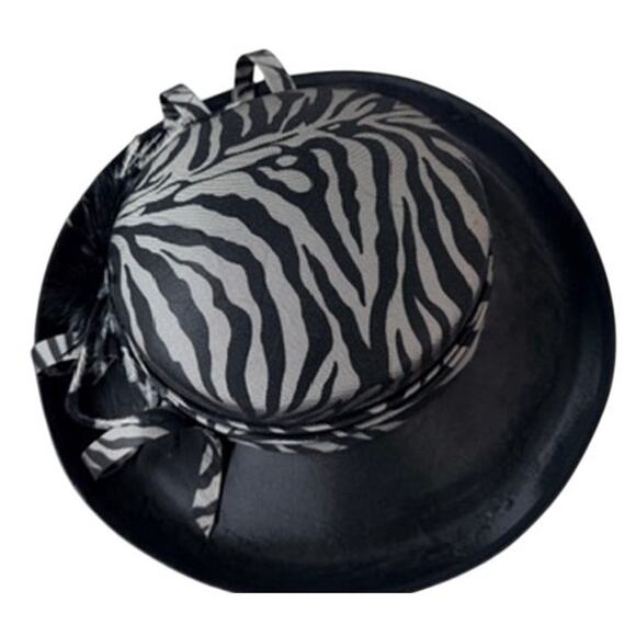 Fine Millinery Velma Cloche Hat – Vintage Inspired Zebra Feather Statement - Picture 8 of 9